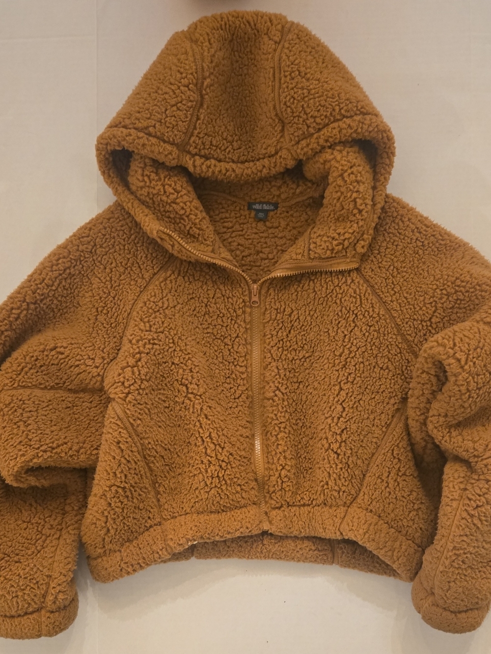 WILD FABLE Hooded Sherpa Extra Soft Jacket Caramel Brown
